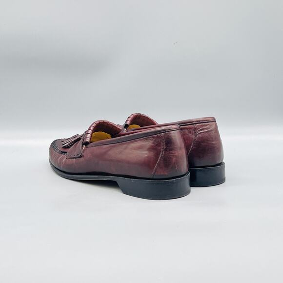 Johnston & Murphy Shoes Mens 8.5 Red Leather Kiltie Tassel Loafers Italy Dress main image 5
